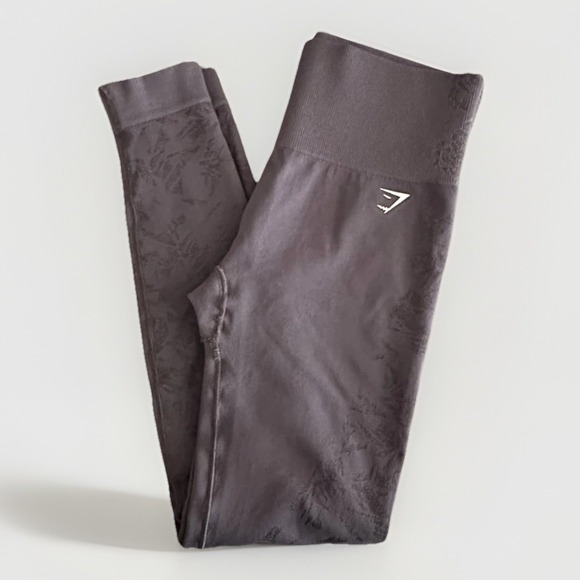Gymshark Pants - Gymshark Leggings Women S Black Pattern High Rise Seamless Energy Waist Yoga